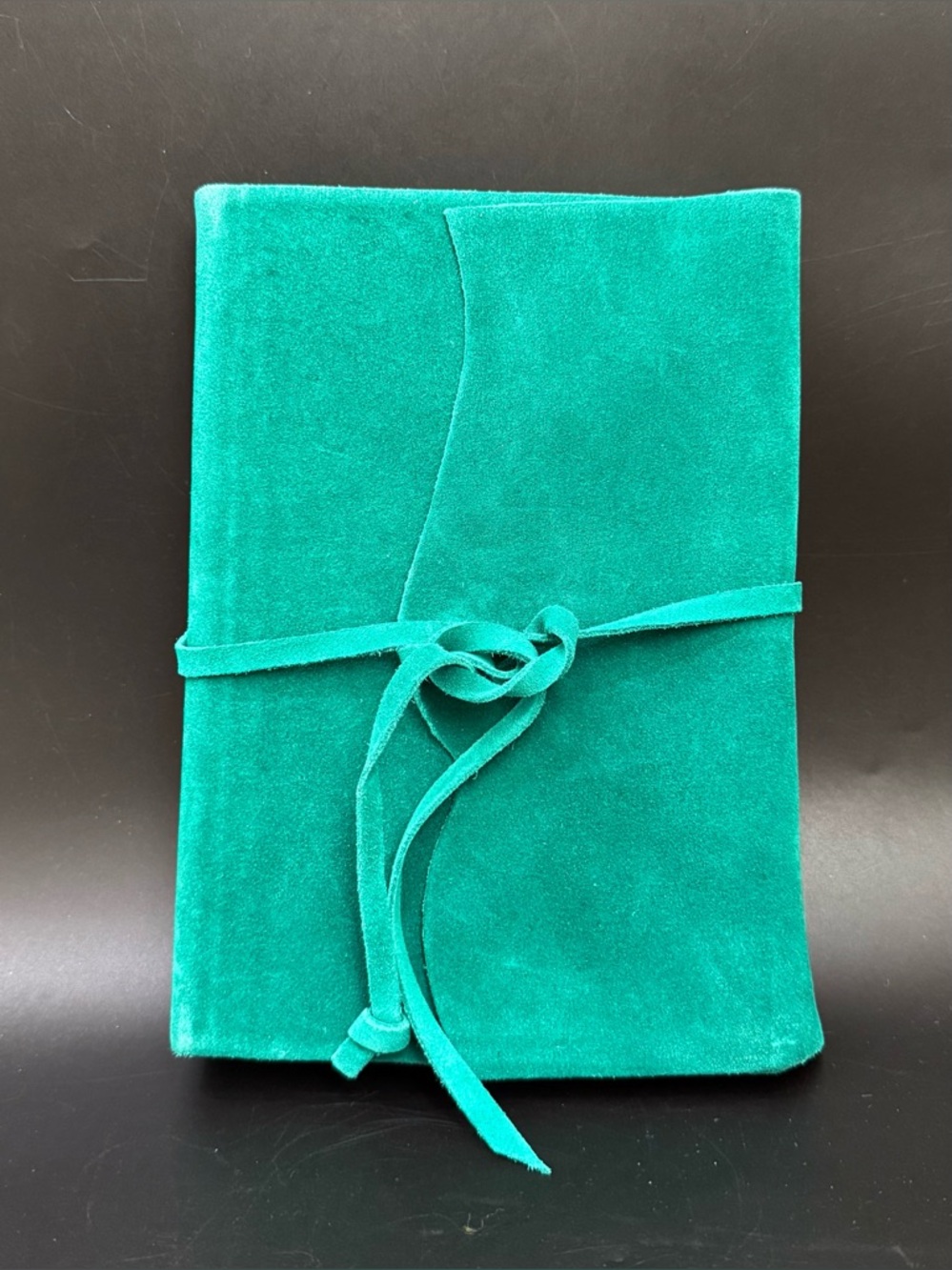 PAPYRUS Luxurious Italian Teal Green Suede Leather Journal Diary Notebook
